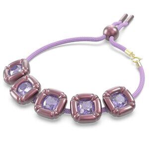 New in Box Swarovski Dulcis Bracelet Cushion Cut Crystals in Purple​​​​